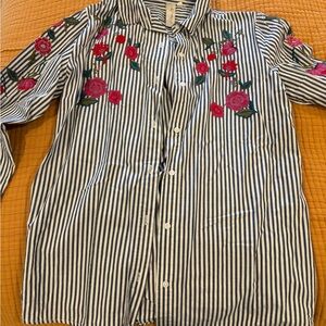 Allison Joy Navy and White Striped Top